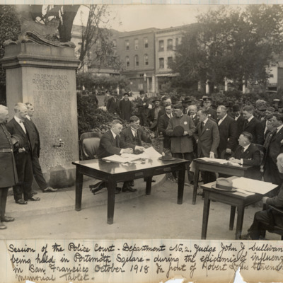 Police Court session in Portsmouth Square, 1918
